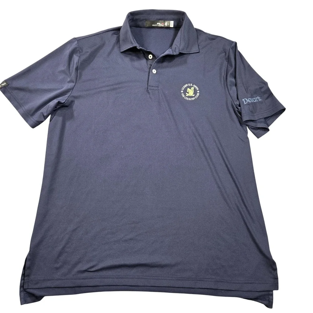 RLX Ralph Lauren Shirt Mens Large Blue Golf 122nd US Open The Country Club